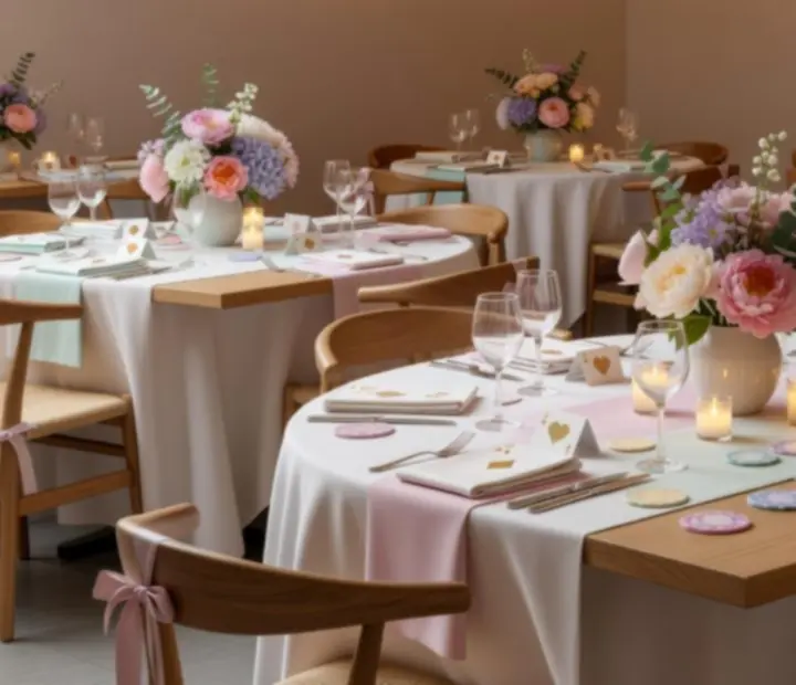 Elegancko przygotowana sala restauracyjna na wydarzenie