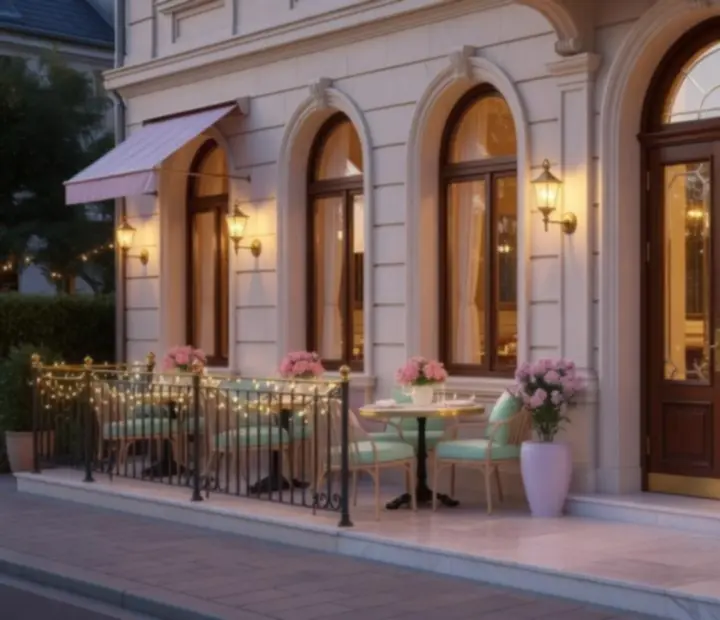 Wejście do restauracji Zagroveloria o zmierzchu